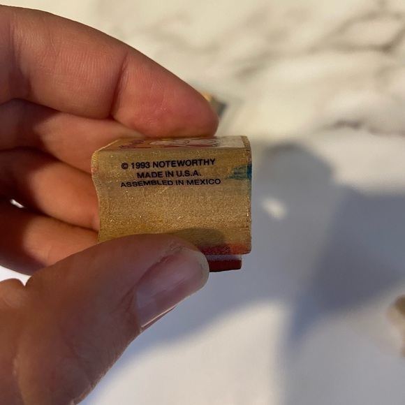 Easter Spring Bunnies  Egg Wooden Rubber Craft Stamps Lot Of 3 Vintage 1… - Picture 7 of 7